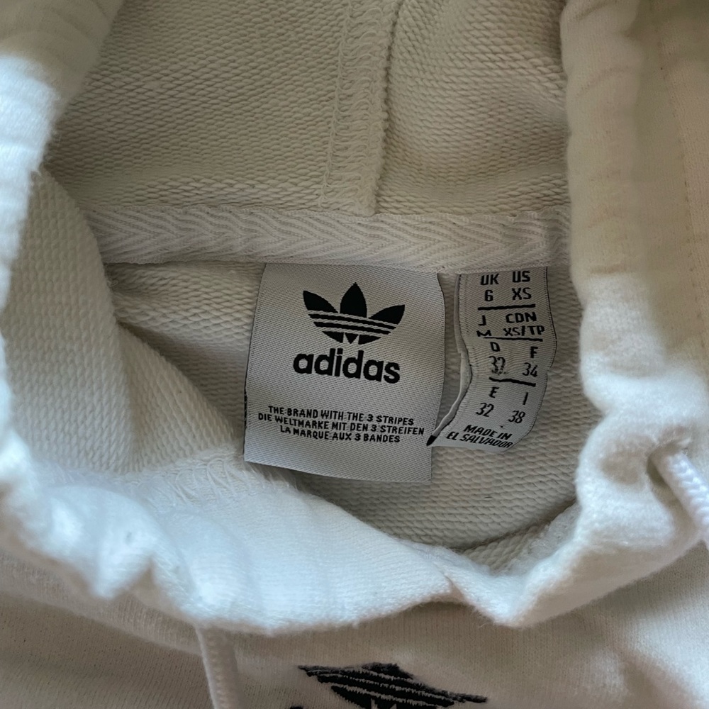 Adidas cropped black striped hoodie. Size XS - Picture 2 of 2